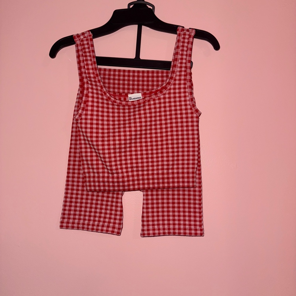 No Boundaries Red Checkered set